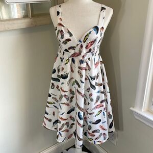 MOLLY Bracken Adjustable Straps Feather Dress